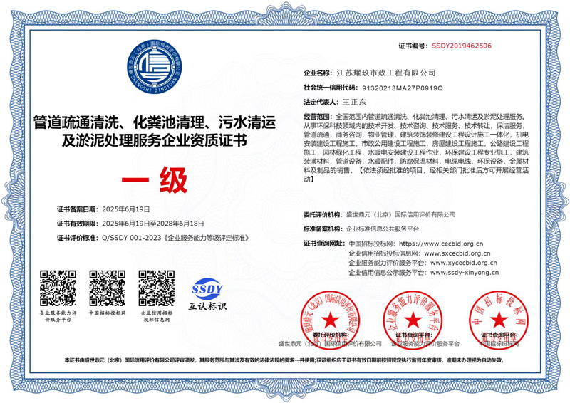 高楼门企业资质证书